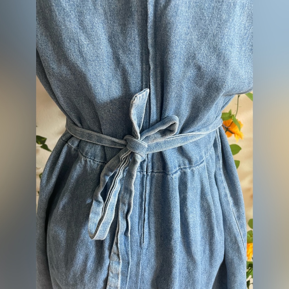 Vintage (80s) Alexandra Lee  Denim Romper With Rose Buttons 🌹 - Picture 7 of 17